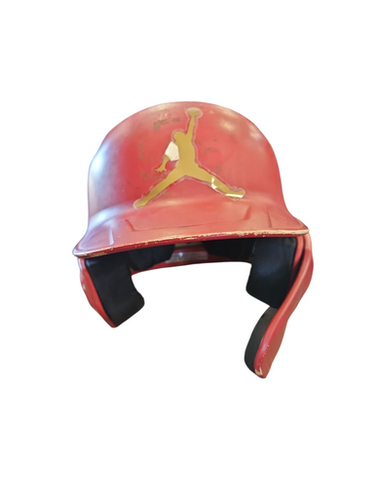 Used Rawlings W Jaw Guard Batting Helmet No Mask Red Sm 11850-s000023690