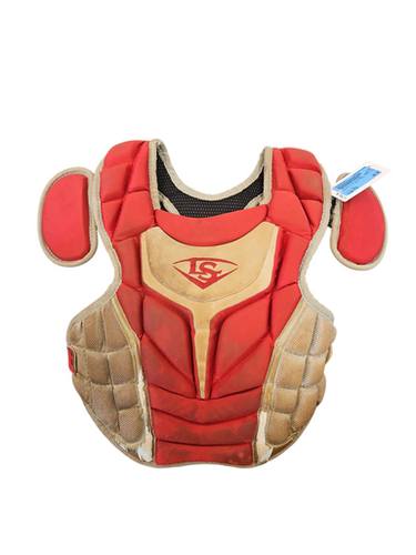 Used Louisville Slugger Small Youth Red Catchers Chest Protector Red Youth 11850-s000021017