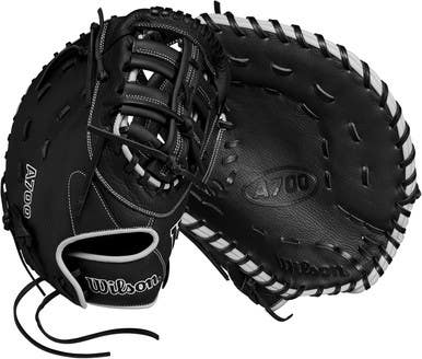 New Wilson A700 12" Lh Throw Baseball First Base Mitt Black And Silver 11692-wilwbw10163812