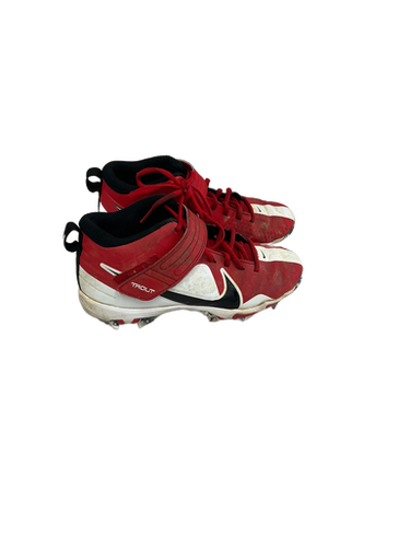 Used Nike Trout Jr 5.5 Red And White Baseball Cleats 11692-s000133377