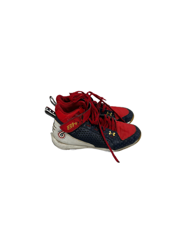 Used Under Armour Harper Jr 5 White Navy Red Baseball Cleats 11692-s000133649