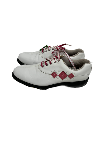 Used Foot Joy Comfort Argyle Womens 8.5 White Golf Shoes 11692-s000133868