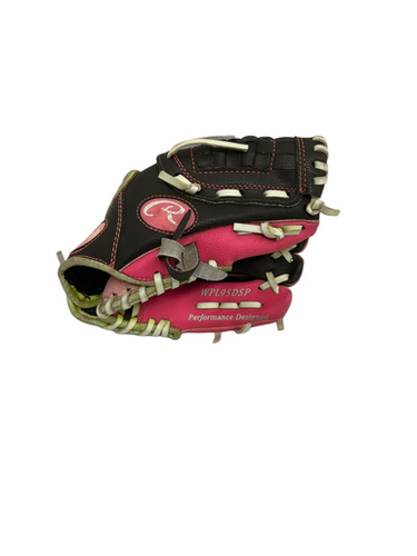 Used Rawlings Players Series 9.5" Rh Throw T-ball Glove Black Pink 11692-s000143208
