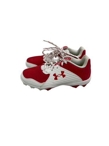 Used Under Armour Leadoff Jr 6 White And Red Baseball Cleats 11692-s000143652