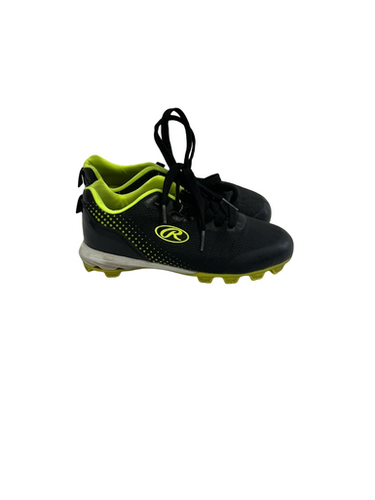 Used Rawlings Jr 2 Black And Neon Green Baseball Cleats 11692-s000143750