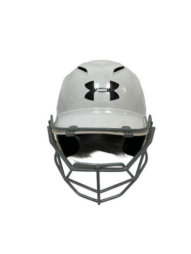 Used Under Armour Uabh100 Adult Osfm Batting Helmet W Mask White 11692-s000143758