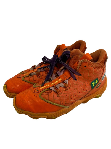Used Under Armour Harper 9 Rm Jr 3.5 Bb Sb Cleats Orange 11692-s000148955