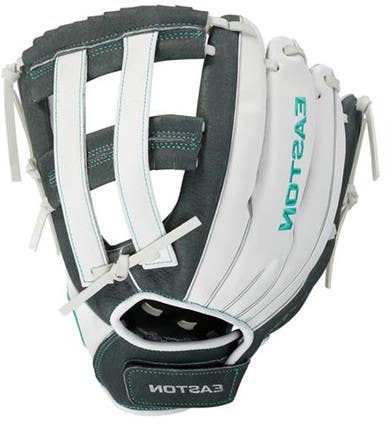 New Easton Ghost Flex Youth 10" Lh Throw Fastpitch Gloves Grey And White 11692-eas8071119