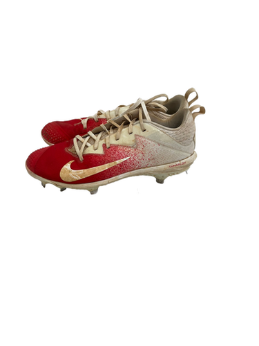 Used Nike Lunarlon Mens 10 Metal Baseball Cleats Red And White 11692-s000135566