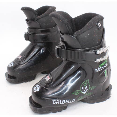 Dalbello Green Menace 1 Kids Ski Boots - Size 11.5 / Mondo 17.5 Used
