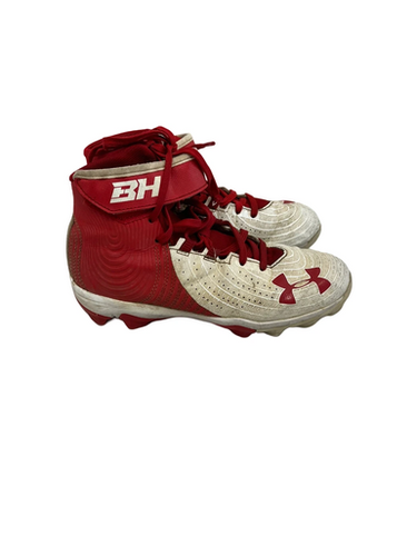 Used Under Armour Harper Jr 3 Bb Sb Cleats White And Red 11692-s000147073