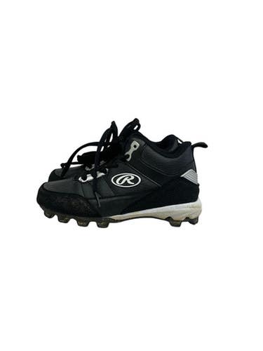 Used Rawlings Tuff Tek Youth 12 Bb Sb Cleats Black 11692-s000151478