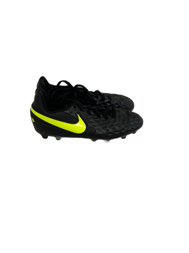 Used Nike Tiempo Jr 3 Soccer Cleats Black And Optic Yellow 11692-s000137724