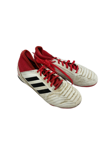 Used Adidas Predator Jr 3 Soccer Cleats White And Pink 11692-s000139779