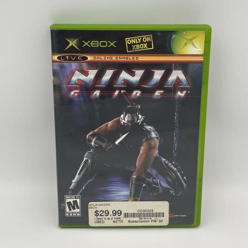Ninja Gaiden (Microsoft Xbox, 2004) Complete W/ Manual + Reg Card CIB Tested