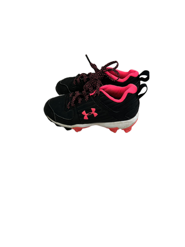 Used Under Armour Leadoff Yth 12 Black And Pink Softball Cleats 11692-s000140618