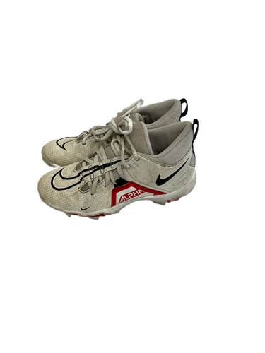 Used Nike Alpha Menace Shark Jr 3 White Football Cleats 11692-s000140748