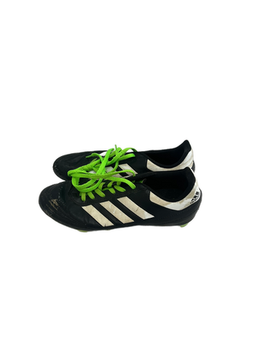 Used Adidas Goletto Jr 4.5 Black And Neon Green Soccer Cleats 11692-s000141111
