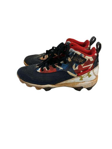 Used Under Armour Harper Jr 2 White Red Navy Baseball Cleats 11692-s000144185