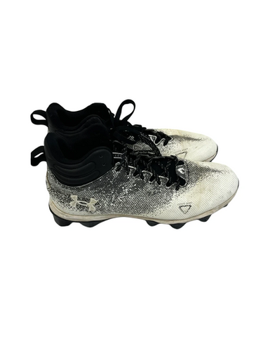 Used Under Armour Spotlight Franchise Black And White Mens 12 Football Cleats 11692-s000144398