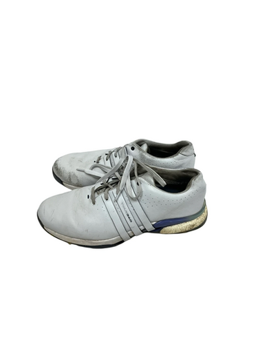 Used Adidas Tour 360 Mens 9.5 Golf Shoes White ***needs New Spikes* 11692-s000142534