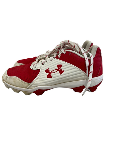 Used Under Armour Leadoff Jr 5 Bb Sb Cleats Red And White 11692-s000142592