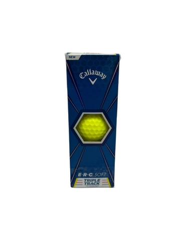 Used Callaway Erc Soft Triple Track 3 Ball - Golf Ball Sleeve Yellow 11692-s000142693