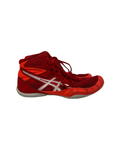 Used Asics Matflex Jr 3.5 Wrestling Shoes Red 11692-s000148073