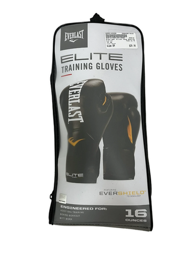 New Everlast Elite 16oz Boxing Gloves Black Senior 11692-s000149990