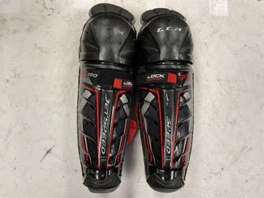 Used Ccm Jetspeed Ft390 Junior Shin Guards Black And Red 11" 11855-s000204505