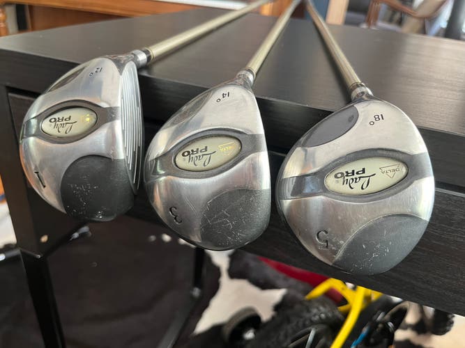 LEFT HAND Delta Lady Pro Complete Wood Golf Set (Driver, 3, 5) Fairway Woods