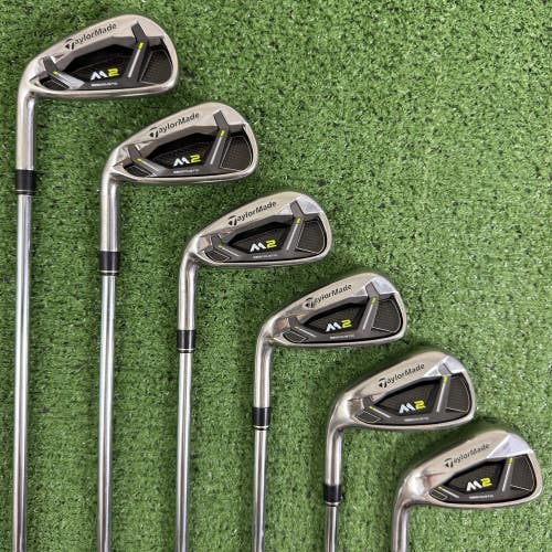 Taylormade M2 2017 Iron Set 4-9 Steel Reax 88g Stiff Flex Left Handed +1/2 Long