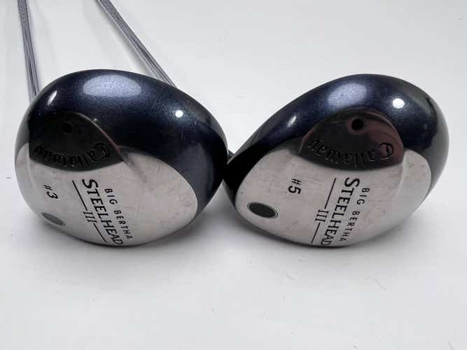 Callaway Steelhead III 3 & 5 Fairway Wood Set 15* 18* System III Regular RH