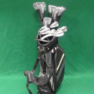 NEW LH Tour Edge TE-200 12-Piece Complete Set Factory Steel Uniflex w/Stand Bag