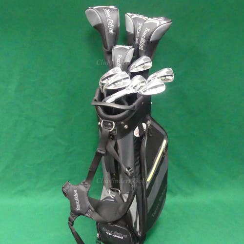 NEW LH Tour Edge TE-200 12-Piece Complete Set Factory Steel Uniflex w/Stand Bag