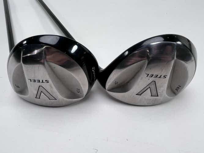 TaylorMade V Steel 3 & 5 Fairway Wood Set 15* 18* MAS2 Regular RH