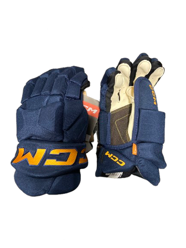 Used Ccm 4 Roll Senior Gloves Navy Blue And Yellow 15" 11472-s000139926