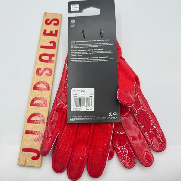 Nike Air Jordan Fly Lock Football Gloves Red White Men's XXXL 3XL