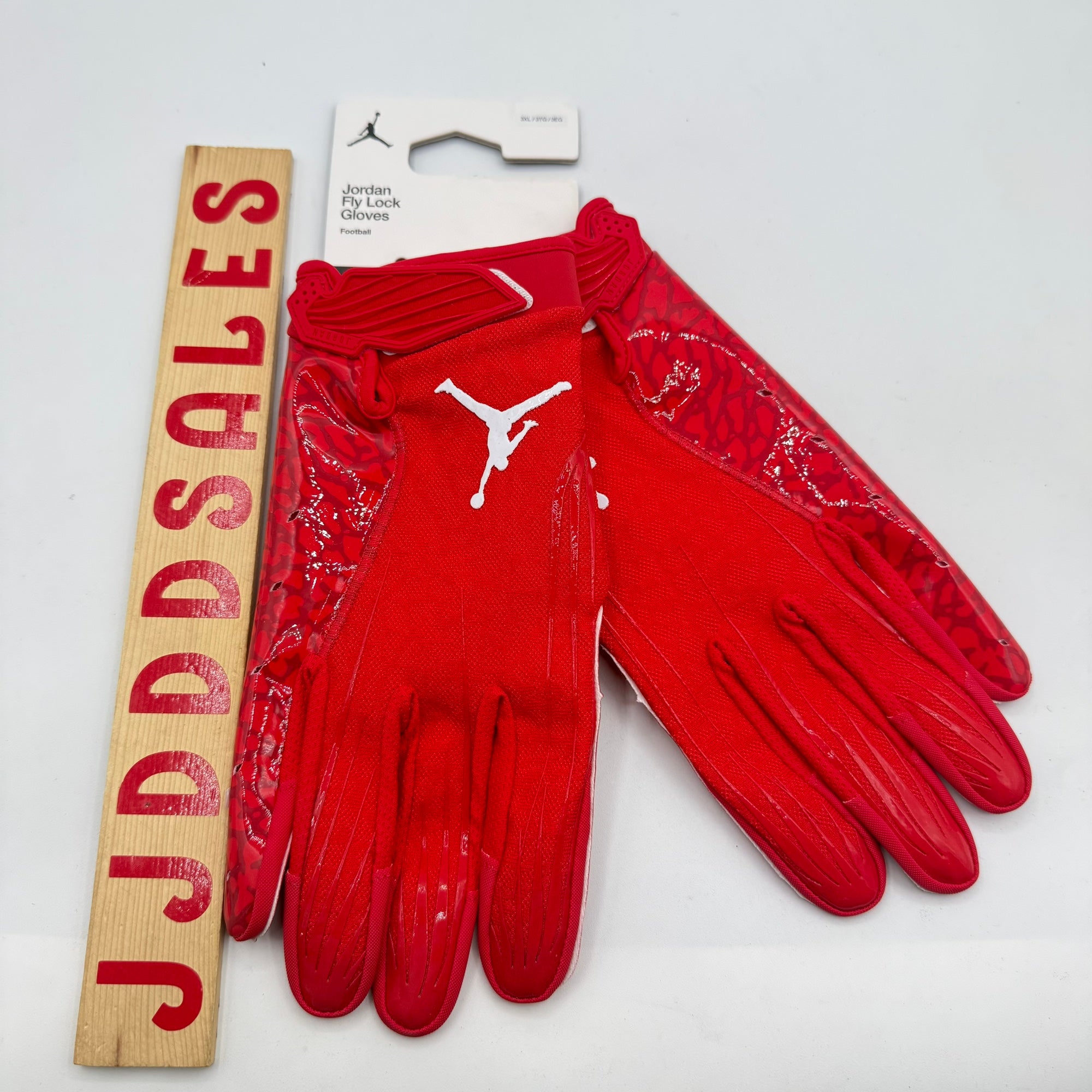 Nike Air Jordan Fly Lock Football Gloves Red White Men's XXXL 3XL