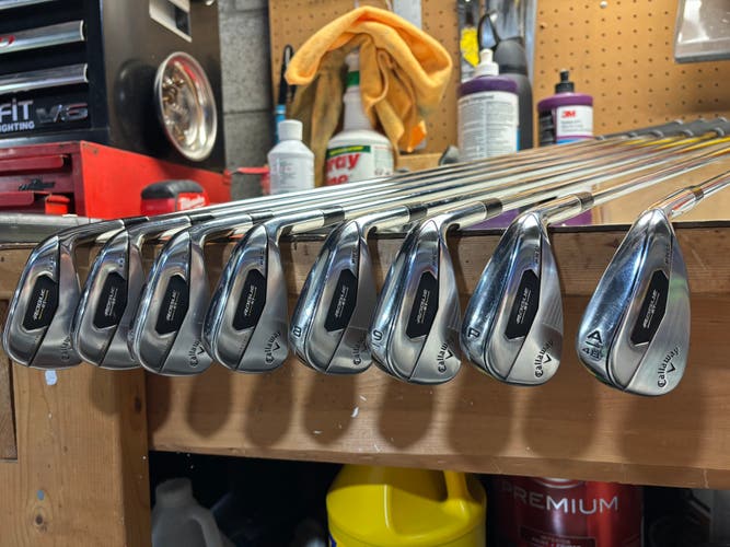 Men's Callaway Rogue ST Pro Right Handed Iron Set Stiff Flex 4 - PW, AW
