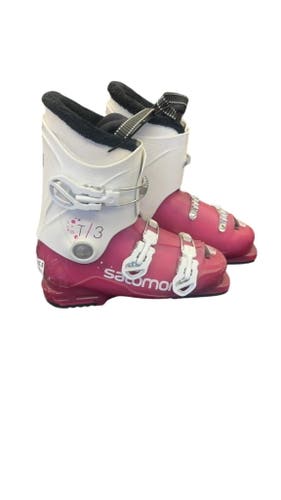 Salomon Ski Boots T3 Pink/White Used Size 25.5