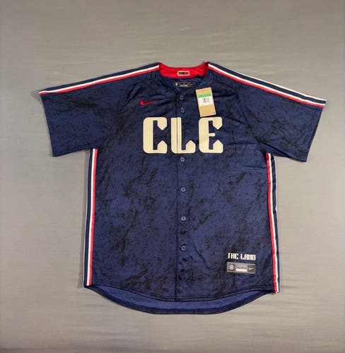 Men’s Nike Cleveland Guardians City Connect Limited MLB Jersey Navy Blue Size XL