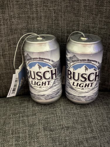 Busch Light Christmas Ornaments Lot of 2 New with Tags