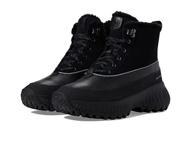 Cole Haan 5.Zerogrand Flurry W25062-001 Boots Women's US 5 Black Hiking JOBB648