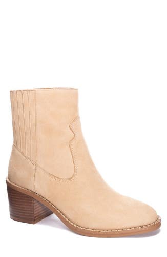 Chinese Laundry 42 Gold Boots Women's US 6 Natural Leather Ankle Bootie JOBB1110
