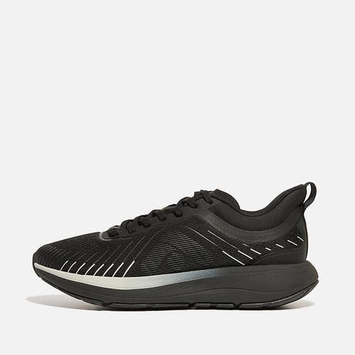 FitFlop FFRunner Sneakers Women's Black Lace Up Athletic Running Shoes ZOGG598