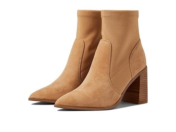 Faryl by Farylrobin Carrie Boot Women's 5 Brown Suede Block Heel Bootie JOBB1041