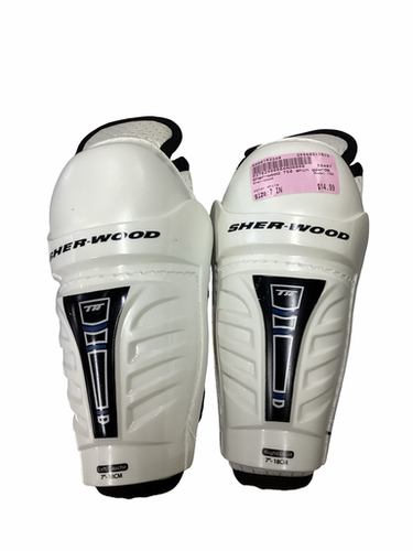 Used Sher-wood T50 Youth Shin Guards White 7" 11613-s000183248