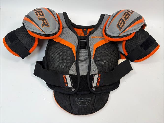 Bauer Supreme One.4 Ice Hockey Shoulder Pads, Orange, Womens Size Small