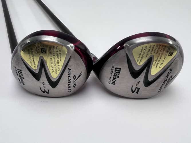Wilson Deep Red 3 & 5 Fairway Wood Set 15* 18* Grafalloy ProLite Regular RH